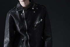 画像をギャラリービューアに読み込む, ISAMU KATAYAMA BACKLASH DOUBLE RIDERS JACKET "RELAX" / GARMENT WASHED JP CALF (BLACK)