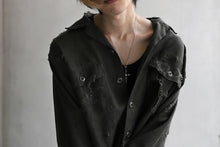 画像をギャラリービューアに読み込む, RESURRECTION HANDMADE distressed army shirt (DYEING KHAKI)