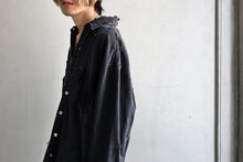 Load image into Gallery viewer, RESURRECTION HANDMADE vintage damage denim shirt (BLACK DYED)