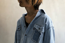 Load image into Gallery viewer, RESURRECTION HANDMADE vintage damage denim shirt (LIGHT BLUE)