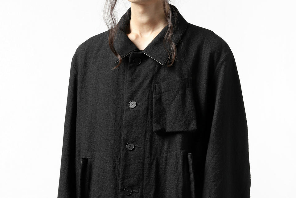 画像をギャラリービューアに読み込む, KLASICA KISTE-TWEED SHORT COAT / OFF TWEED WOOL (BLACK)