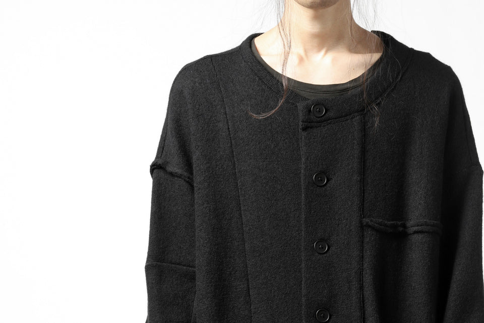 画像をギャラリービューアに読み込む, KLASICA SAB GENOU CARDIGAN-COAT / WOOL&COTTON JERSEY (BLACK)