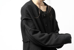 画像をギャラリービューアに読み込む, KLASICA SAB GENOU CARDIGAN-COAT / WOOL&COTTON JERSEY (BLACK)