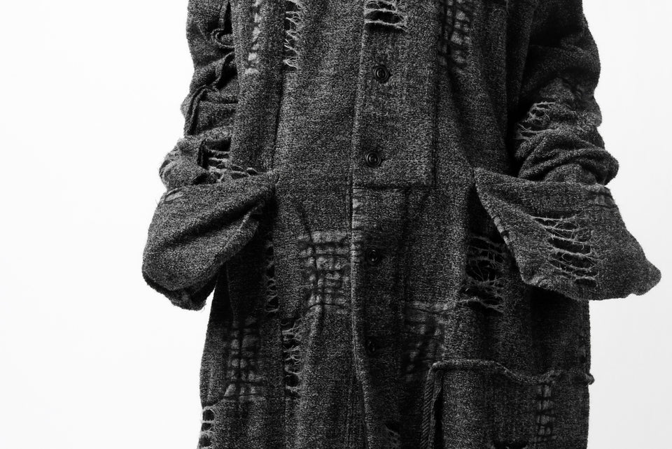 画像をギャラリービューアに読み込む, KLASICA TIP SAB-GENOU CARDIGAN-COAT / TECH INTERSIA PILE (MIX GREY)
