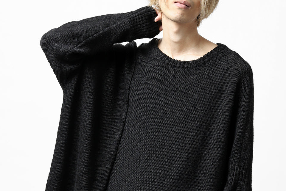 画像をギャラリービューアに読み込む, KLASICA PYKE LOOSE KNIT PULLOVER / LINEN ROVING 5G (BLACK)