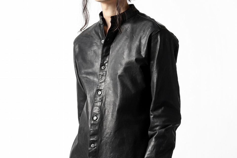 Load image into Gallery viewer, ISAMU KATAYAMA BACKLASH exclusive LEATHER SHIRT / ITALY SHOULDER 0.6mm (BLACK)