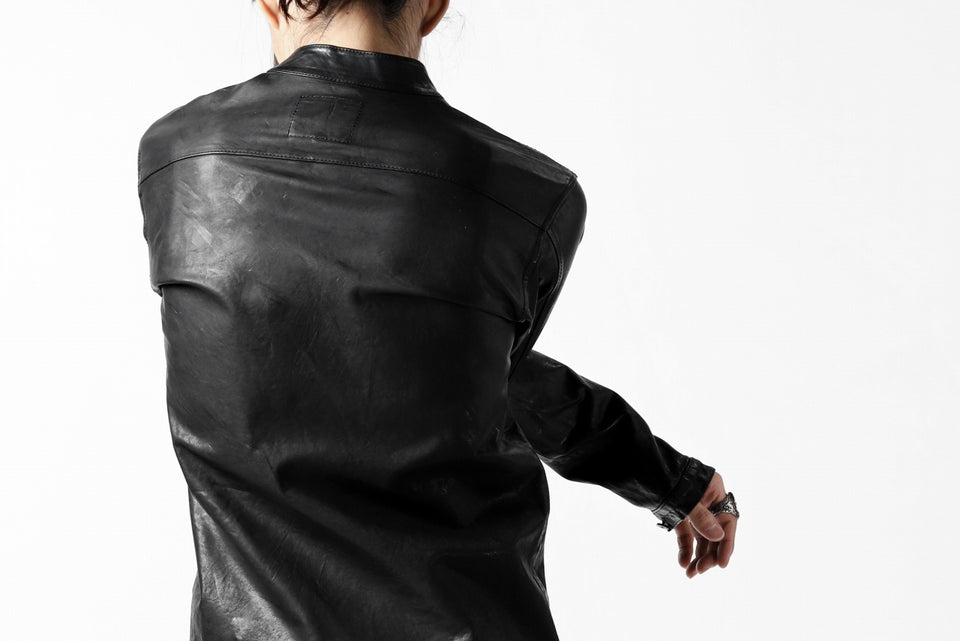 Load image into Gallery viewer, ISAMU KATAYAMA BACKLASH exclusive LEATHER SHIRT / ITALY SHOULDER 0.6mm (BLACK)