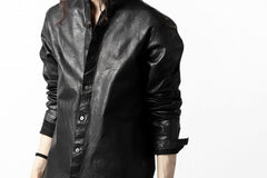 Load image into Gallery viewer, ISAMU KATAYAMA BACKLASH exclusive LEATHER SHIRT / ITALY SHOULDER 0.6mm (BLACK)