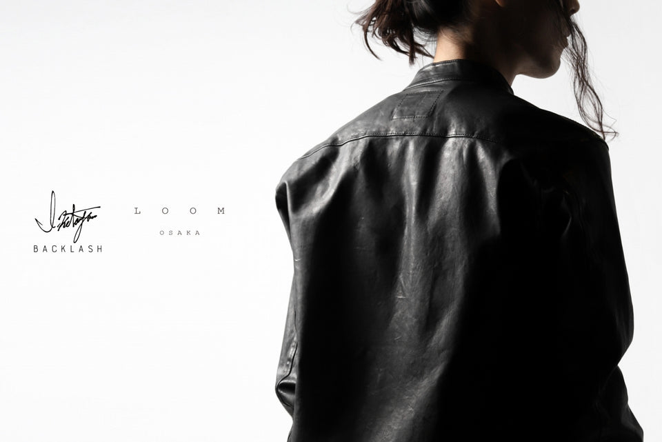 Load image into Gallery viewer, ISAMU KATAYAMA BACKLASH exclusive LEATHER SHIRT / ITALY SHOULDER 0.6mm (BLACK)