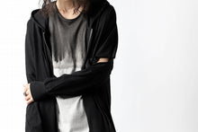 画像をギャラリービューアに読み込む, thomkrom SLAB JERSEY HOODIE ZIP UP PARKA / SLASHED CUT (BLACK)