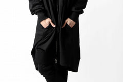 画像をギャラリービューアに読み込む, thomkrom SLAB JERSEY HOODIE ZIP UP PARKA / SLASHED CUT (BLACK)