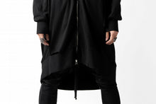 画像をギャラリービューアに読み込む, thomkrom SLAB JERSEY HOODIE ZIP UP PARKA / SLASHED CUT (BLACK)