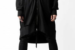 画像をギャラリービューアに読み込む, thomkrom SLAB JERSEY HOODIE ZIP UP PARKA / SLASHED CUT (BLACK)