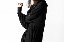 画像をギャラリービューアに読み込む, thomkrom SLAB JERSEY HOODIE ZIP UP PARKA / SLASHED CUT (BLACK)