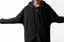 画像をギャラリービューアに読み込む, thomkrom SLAB JERSEY HOODIE ZIP UP PARKA / SLASHED CUT (BLACK)