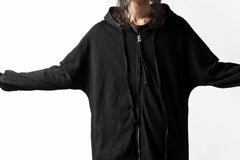 画像をギャラリービューアに読み込む, thomkrom SLAB JERSEY HOODIE ZIP UP PARKA / SLASHED CUT (BLACK)