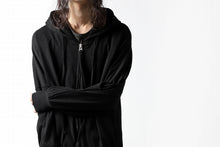画像をギャラリービューアに読み込む, thomkrom SLAB JERSEY HOODIE ZIP UP PARKA / SLASHED CUT (BLACK)
