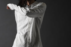 画像をギャラリービューアに読み込む, thomkrom NO COLLAR SHIRT/ JERSEY+WOVEN (OFF WHITE)