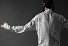 画像をギャラリービューアに読み込む, thomkrom NO COLLAR SHIRT/ JERSEY+WOVEN (OFF WHITE)