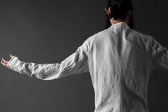 画像をギャラリービューアに読み込む, thomkrom NO COLLAR SHIRT/ JERSEY+WOVEN (OFF WHITE)