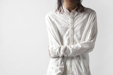 画像をギャラリービューアに読み込む, thomkrom NO COLLAR SHIRT/ JERSEY+WOVEN (OFF WHITE)