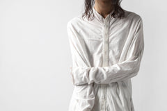 画像をギャラリービューアに読み込む, thomkrom NO COLLAR SHIRT/ JERSEY+WOVEN (OFF WHITE)