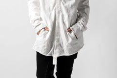 画像をギャラリービューアに読み込む, thomkrom NO COLLAR SHIRT/ JERSEY+WOVEN (OFF WHITE)