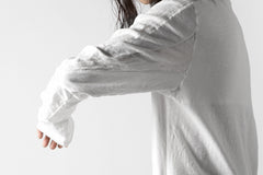 画像をギャラリービューアに読み込む, thomkrom NO COLLAR SHIRT/ JERSEY+WOVEN (OFF WHITE)