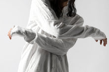 画像をギャラリービューアに読み込む, thomkrom NO COLLAR SHIRT/ JERSEY+WOVEN (OFF WHITE)