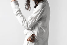 画像をギャラリービューアに読み込む, thomkrom NO COLLAR SHIRT/ JERSEY+WOVEN (OFF WHITE)