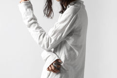 画像をギャラリービューアに読み込む, thomkrom NO COLLAR SHIRT/ JERSEY+WOVEN (OFF WHITE)