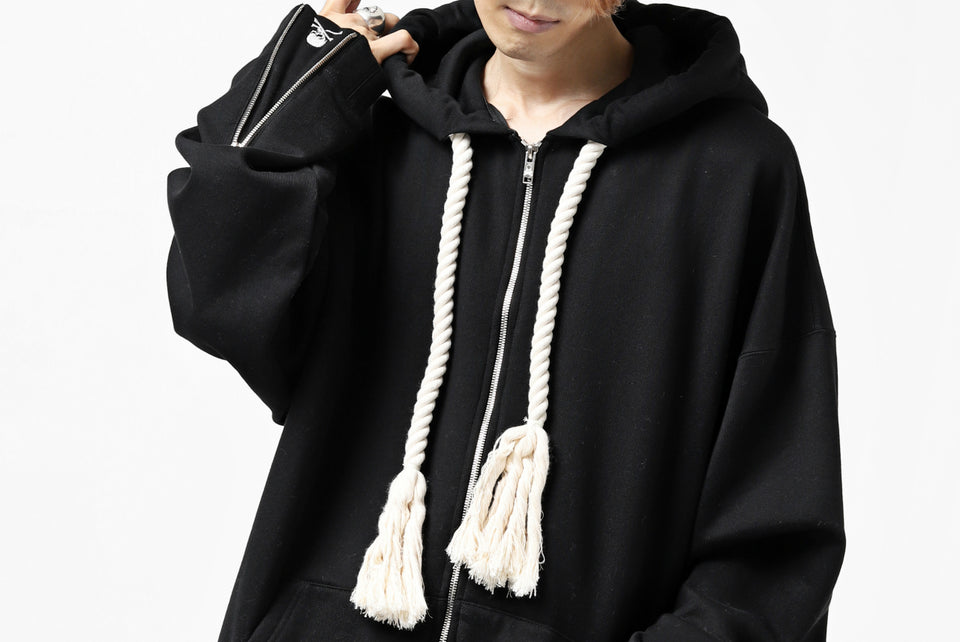 Load image into Gallery viewer, mastermind JAPAN HOODIE ZIP SWEAT JACKET / ROPE CODE (BLACK)