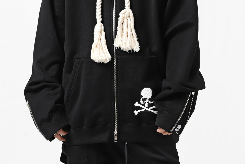 Load image into Gallery viewer, mastermind JAPAN HOODIE ZIP SWEAT JACKET / ROPE CODE (BLACK)