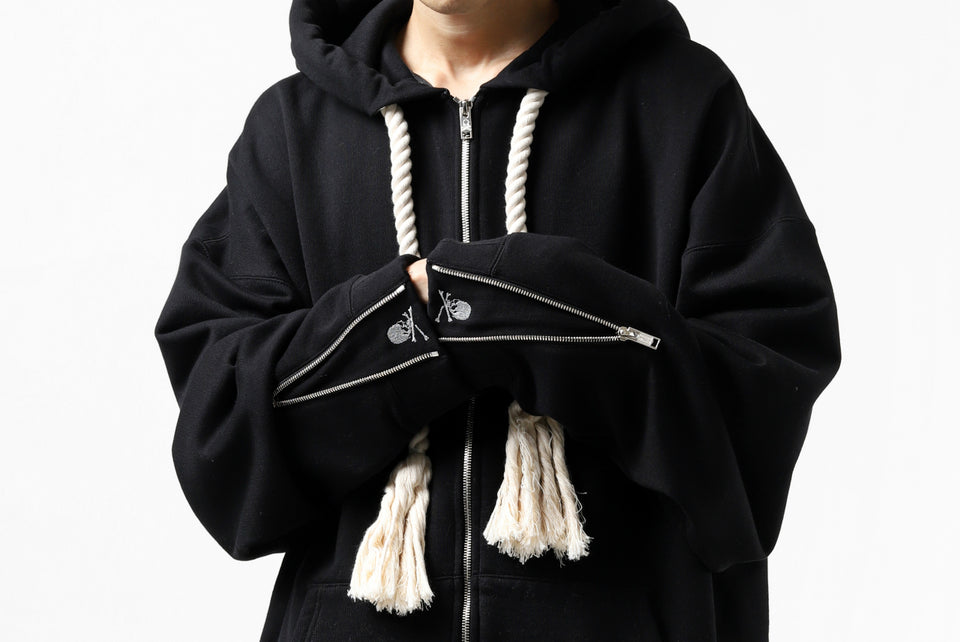 Load image into Gallery viewer, mastermind JAPAN HOODIE ZIP SWEAT JACKET / ROPE CODE (BLACK)