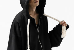Load image into Gallery viewer, mastermind JAPAN HOODIE ZIP SWEAT JACKET / ROPE CODE (BLACK)