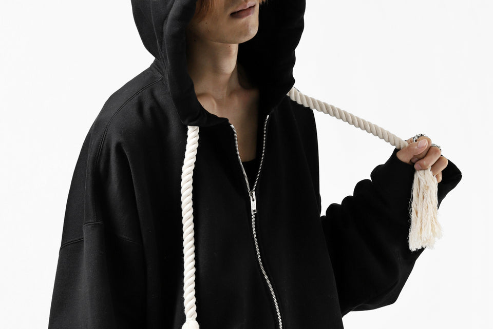 Load image into Gallery viewer, mastermind JAPAN HOODIE ZIP SWEAT JACKET / ROPE CODE (BLACK)