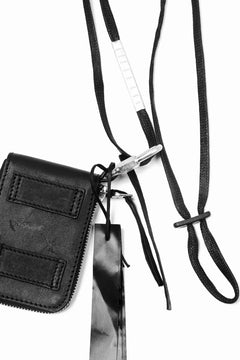 画像をギャラリービューアに読み込む, BORIS BIDJAN SABERI LEATHER WALLET with NECK STRAP / VEG TAN HORSE SKIN "WALLET2-F251" (BLACK)