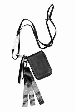 画像をギャラリービューアに読み込む, BORIS BIDJAN SABERI LEATHER WALLET with NECK STRAP / VEG TAN HORSE SKIN "WALLET2-F251" (BLACK)