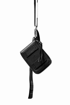 画像をギャラリービューアに読み込む, BORIS BIDJAN SABERI LEATHER WALLET with NECK STRAP / VEG TAN HORSE SKIN "WALLET2-F251" (BLACK)