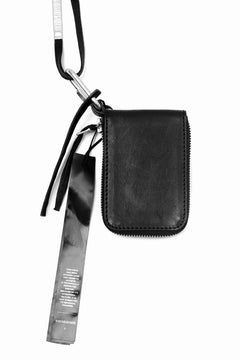 画像をギャラリービューアに読み込む, BORIS BIDJAN SABERI LEATHER WALLET with NECK STRAP / VEG TAN HORSE SKIN "WALLET2-F251" (BLACK)