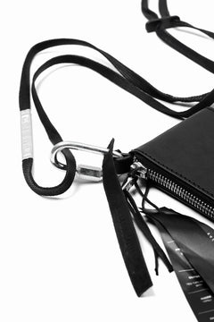 画像をギャラリービューアに読み込む, BORIS BIDJAN SABERI LEATHER WALLET with NECK STRAP / VEG TAN HORSE SKIN "WALLET2-F251" (BLACK)