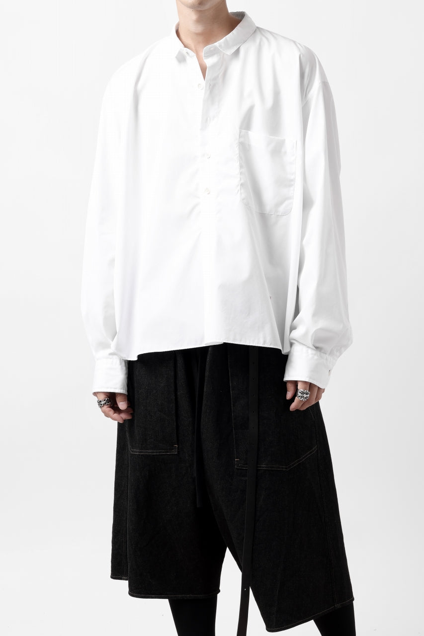 画像をギャラリービューアに読み込む, KLASICA SH-040 OVERSIZED SHORT PULLOVER SHIRT / THOMAS MASON'S 120/2 POPLIN (WHITE)