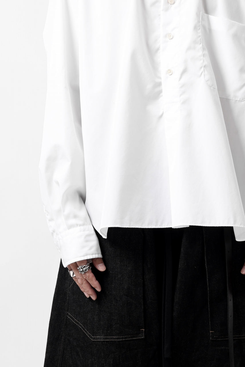 画像をギャラリービューアに読み込む, KLASICA SH-040 OVERSIZED SHORT PULLOVER SHIRT / THOMAS MASON'S 120/2 POPLIN (WHITE)