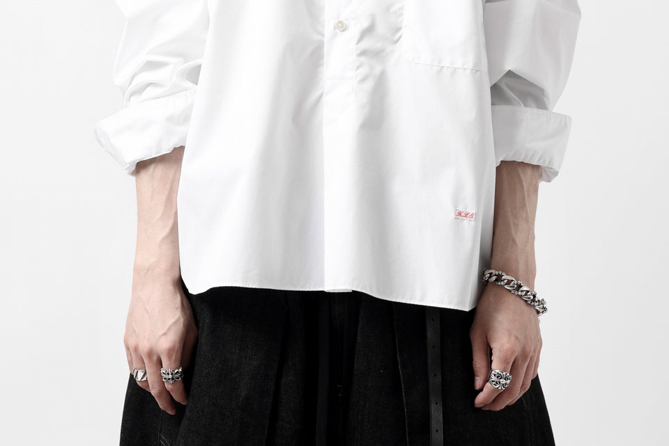 画像をギャラリービューアに読み込む, KLASICA SH-040 OVERSIZED SHORT PULLOVER SHIRT / THOMAS MASON'S 120/2 POPLIN (WHITE)