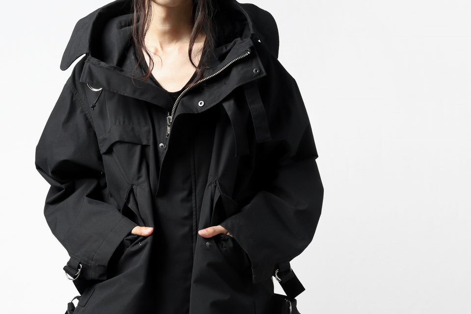 画像をギャラリービューアに読み込む, KLASICA WATER FALL MODS COAT / Ventile® UK L24 (BLACK)