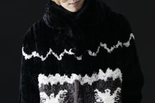 画像をギャラリービューアに読み込む, ISAMU KATAYAMA BACKLASH KNIT HOODIE BLOUSON / RABBIT FUR (BLACK)