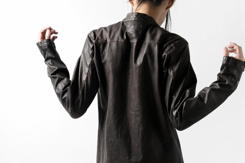 Load image into Gallery viewer, ISAMU KATAYAMA BACKLASH exclusive LEATHER SHIRT / ITALY SHOULDER 0.6mm (DARK GREY)