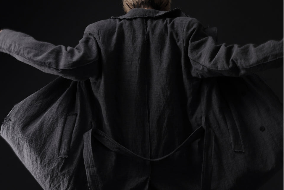 画像をギャラリービューアに読み込む, daub OFFICERS OVER COAT / VIRGIN WOOL + METALLIC FIBER (DARK GREY)