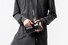 画像をギャラリービューアに読み込む, BORIS BIDJAN SABERI LEATHER WALLET with NECK STRAP / VEG TAN HORSE SKIN "WALLET2-F251" (BLACK)