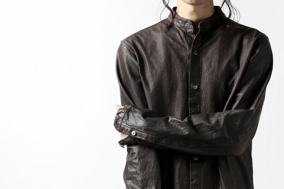 Load image into Gallery viewer, ISAMU KATAYAMA BACKLASH exclusive LEATHER SHIRT / ITALY SHOULDER 0.6mm (DARK GREY)